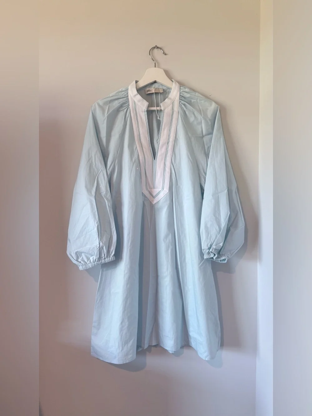 Tory Burch Dress Cotton Blue Minimalist Designer Women S Summer Vacation Travel